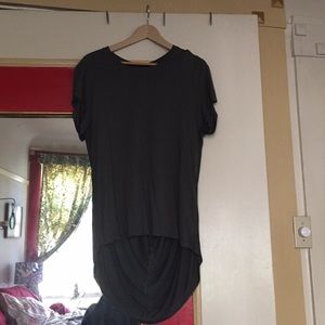 Dark Green T-shirt with high low hem